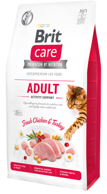 Brit Care Cat ADULT Activity CSIRKE & PULYKA Hipoallergén, Gabonamentes