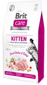 Brit Care Cat KITTEN<br>CSIRKE & PULYKA<br><i>Hipoallergén, Gabonamentes</i>