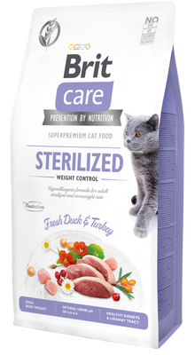 Brit Care Cat STERILISED - WEIGHT CONTROL KACSA & PULYKA Hipoallergén, Gabonamentes